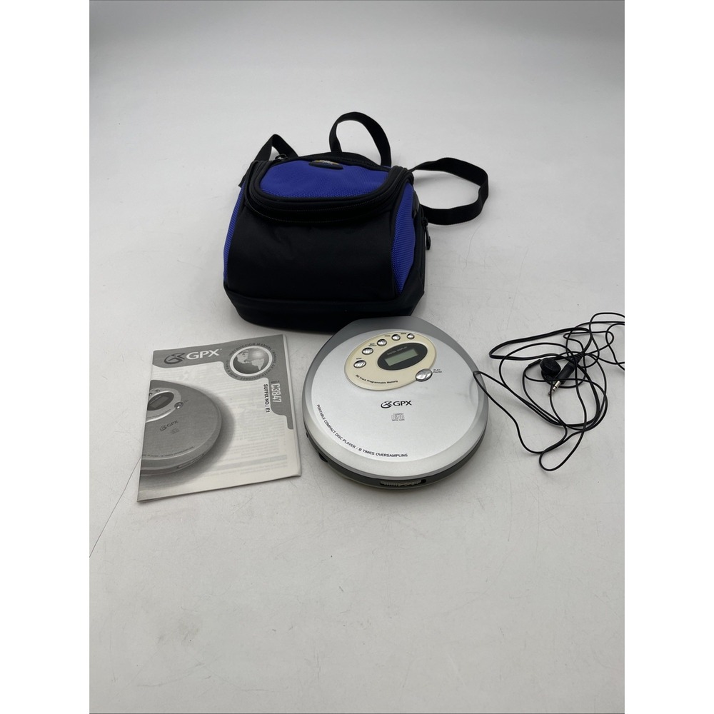 GPX Portable Compact Disc CD Player C3847  VTG 2004 W/Case TESTED WORKS FINE